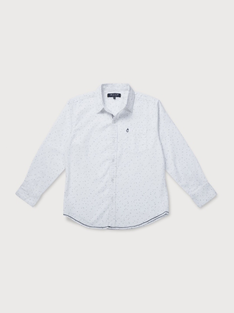 

Gini and Jony Boys White Classic Printed Casual Shirt
