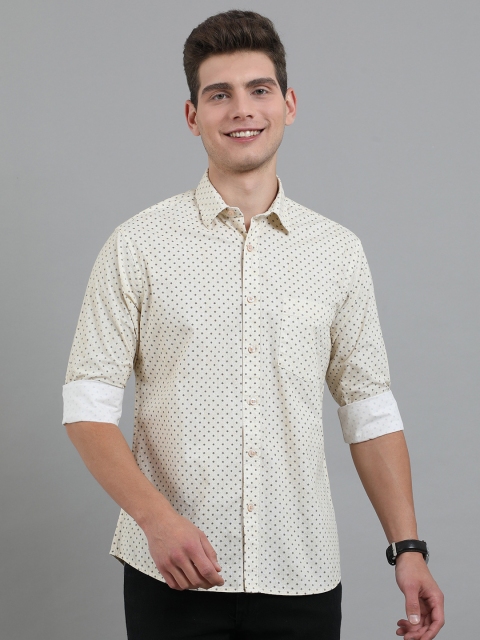

PLATYPUSS Men White Contemporary Slim Fit Printed Casual Shirt