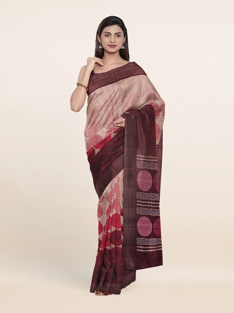 

Pothys Pink & Maroon Zari Art Silk Saree