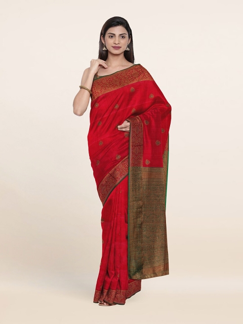 

Pothys Pink & Copper-Toned Art Silk Saree