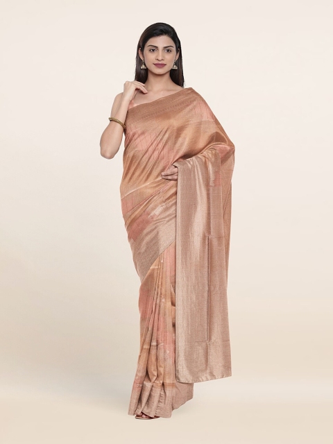

Pothys Peach-Coloured & Golden Woven Design Art Silk Saree