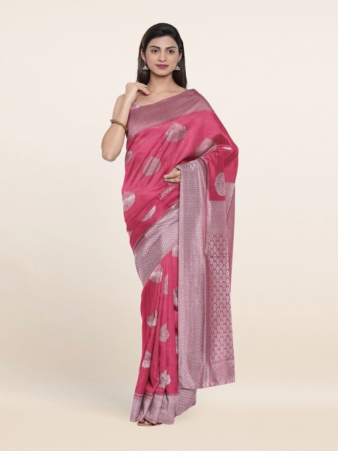 

Pothys Pink Ethnic Motifs Art Silk Saree