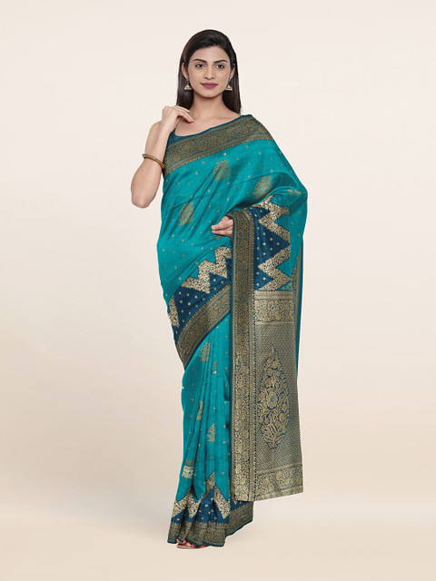 

Pothys Green & Navy Blue Woven Design Zari Art Silk Saree