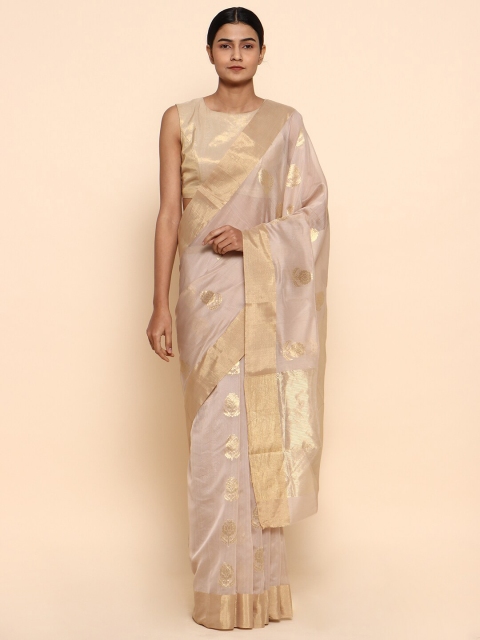 

CHOWDHRAIN Women Beige Sarees