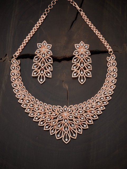 

Kushal's Fashion Jewellery White Rose Gold-Plated Necklace