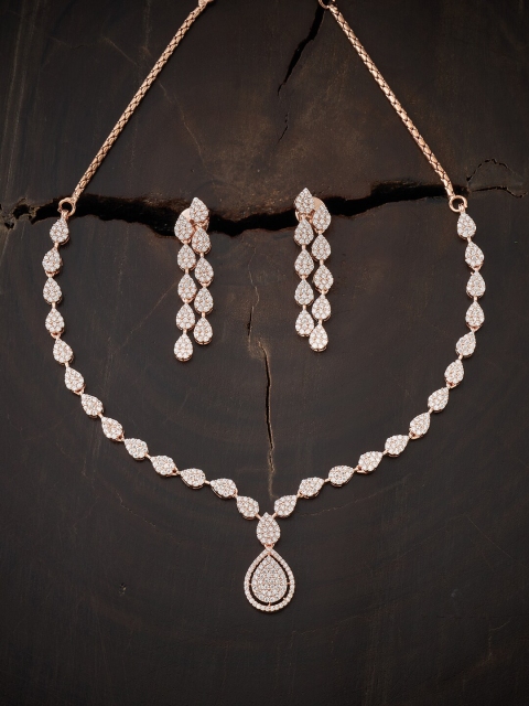 

Kushal's Fashion Jewellery Gold-Toned & White Rose Gold-Plated Necklace