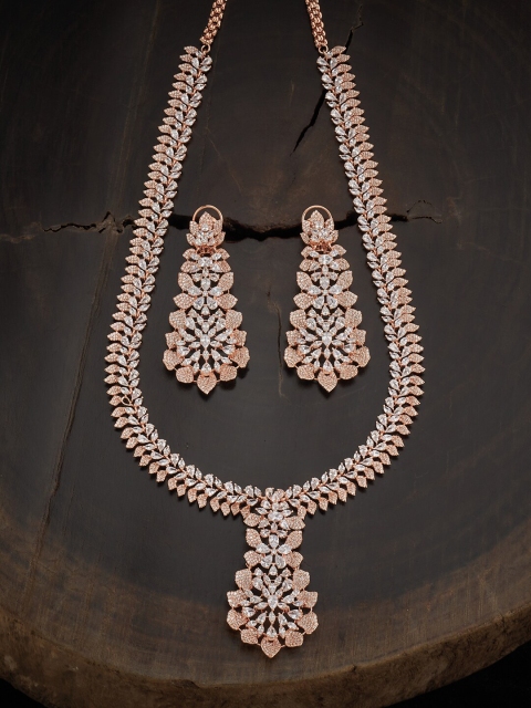 

Kushal's Fashion Jewellery Rose Gold & White Rose Gold-Plated Necklace