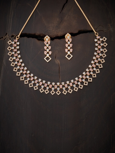 

Kushal's Fashion Jewellery Pink Gold-Plated Necklace