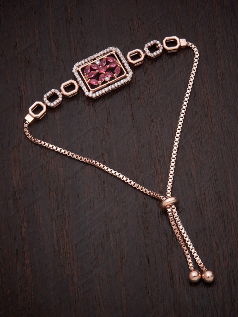 

Kushal's Fashion Jewellery Women Red Cubic Zirconia Rose Gold-Plated Wraparound Bracelet