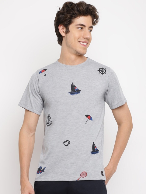 

Pactorn Men Grey Printed T-shirt