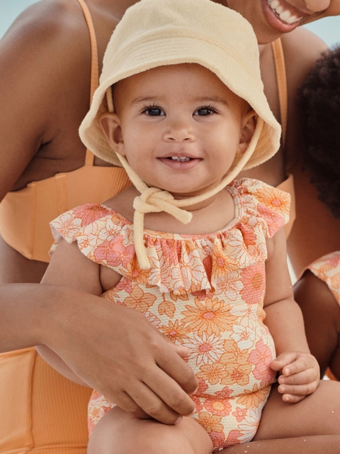 

H&M Girls Yellow & Pink Patterned Flounced Swimsuit