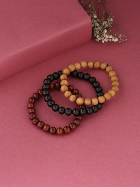 

RDK Unisex Red Wood Handcrafted Charm Bracelet
