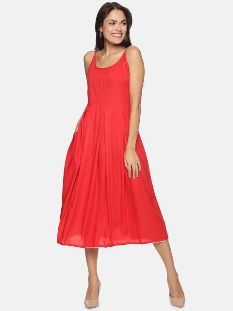 

DIVINATION Women Red Solid Pleated Kurti
