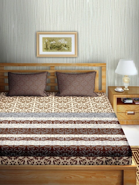 

BELLA CASA Multicoloured Floral 180 TC King Bedsheet with 2 Pillow Covers, Multi