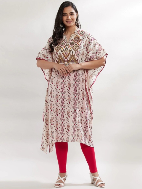 

Lakshita Women Multicoloured Dyed Flared Sleeves Kaftan Kurta, Multi