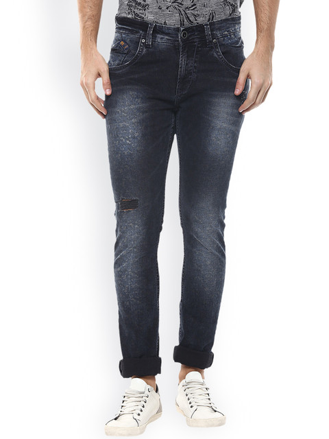 

SPYKAR Men Navy Skinny Fit Low Rise Jeans, Navy blue