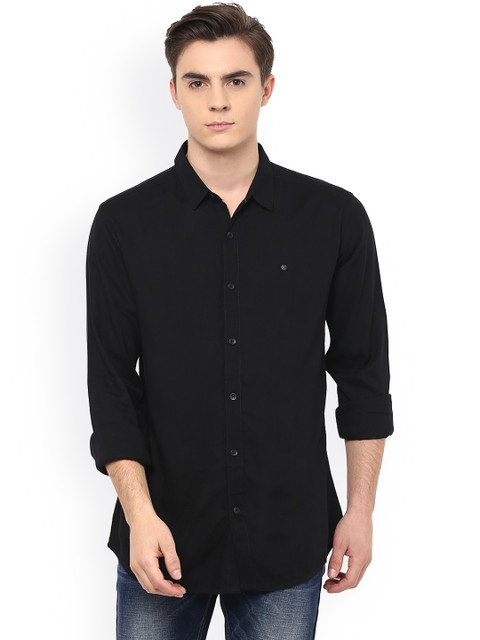 

SPYKAR Men Black Slim Fit Solid Casual Shirt