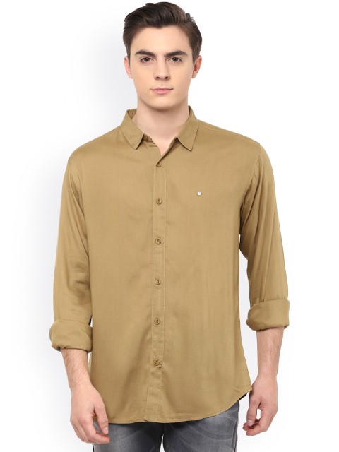 

SPYKAR Men Khaki Slim Fit Solid Casual Shirt