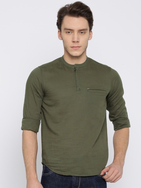 

SPYKAR Olive Brown Slim Fit Casual Shirt