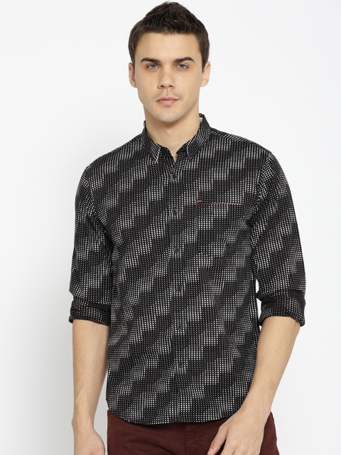 

SPYKAR Black Printed Slim Fit Casual Shirt