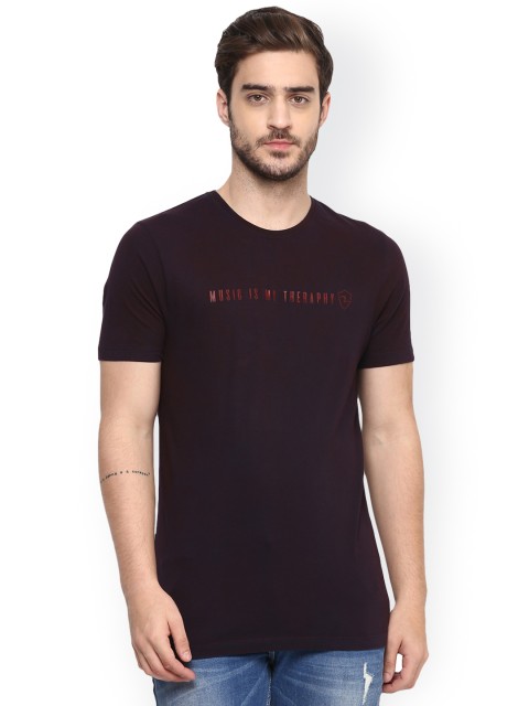 

SPYKAR Pink Printed Slim Fit T-shirt