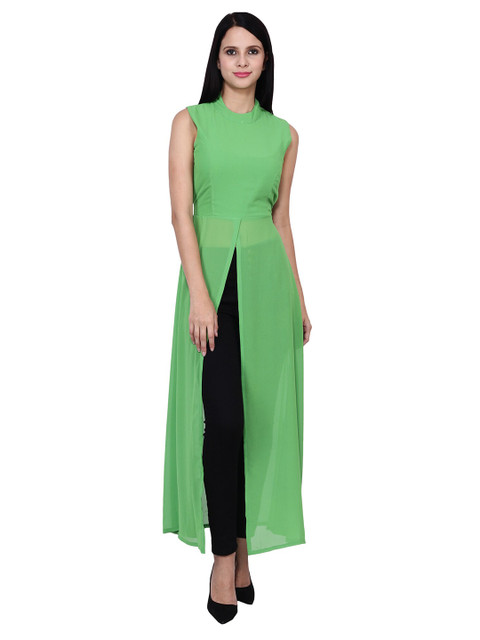 

Frempy Green Georgette Maxi Dress