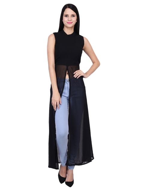 

Frempy Black Georgette Maxi Dress