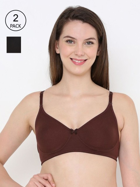 

Berrys Intimatess Brown & Black Set Of 2 Multiway Non Padded Everyday Bra