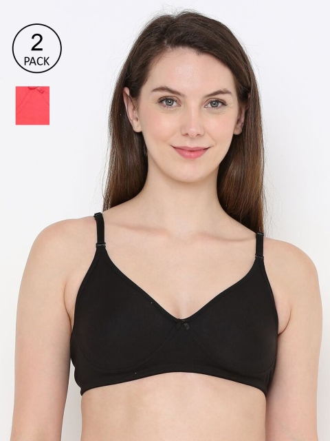 

Berrys Intimatess Pack Of 2 Black & Peach-Coloured Bra Non Wired