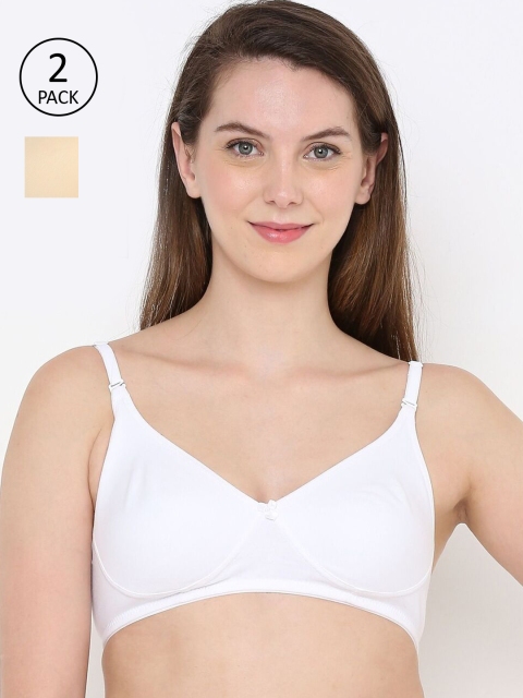 

Berrys Intimatess White & Beige Pack Of 2 Double Layered Non Wired Bra