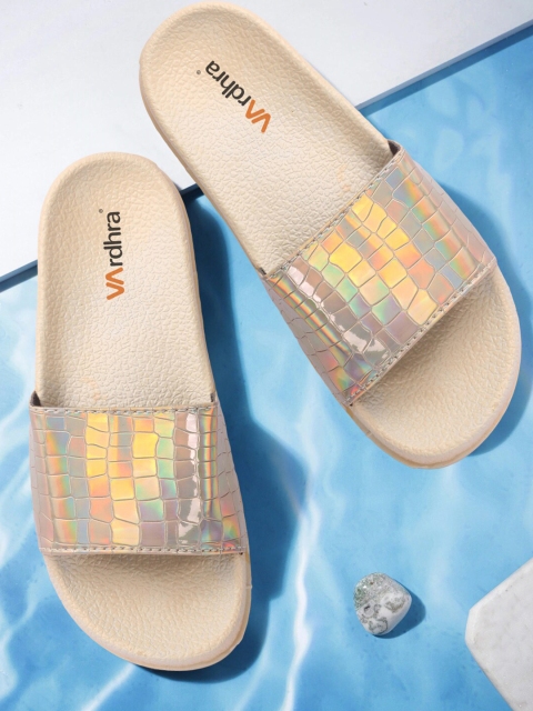 

Vardhra Women Gold-Toned Sliders