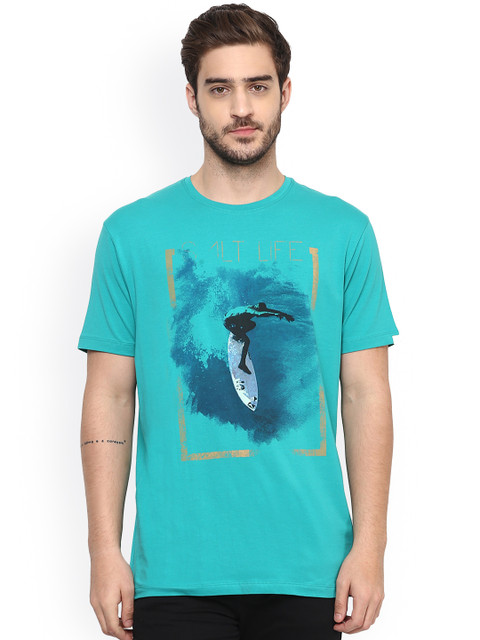 

SPYKAR Green Printed T-shirt
