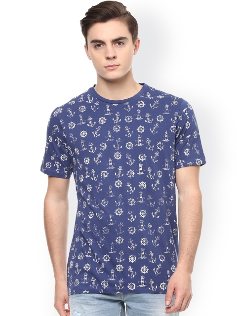 

SPYKAR Blue Printed Slim T-shirt
