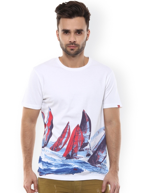 

SPYKAR White Printed Slim Fit T-shirt