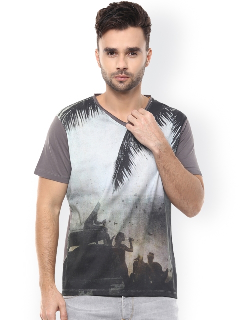 

SPYKAR Grey Printed Slim Fit T-shirt
