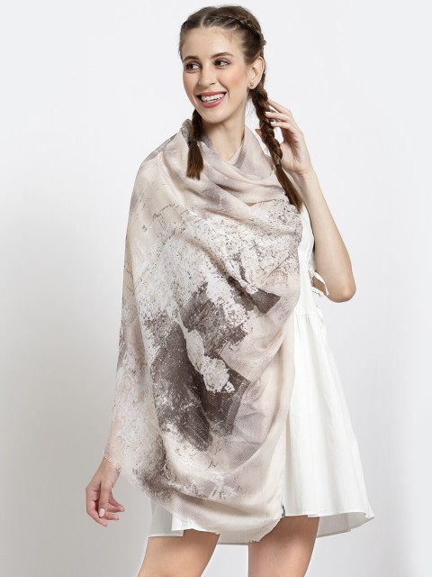 

J Style Women Brown & White Printed Stole