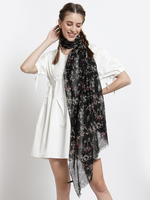 

J Style Women Black & Grey Printed Stole