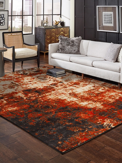 

DDecor Orange & Red Ethnic Motifs Printed Carpet