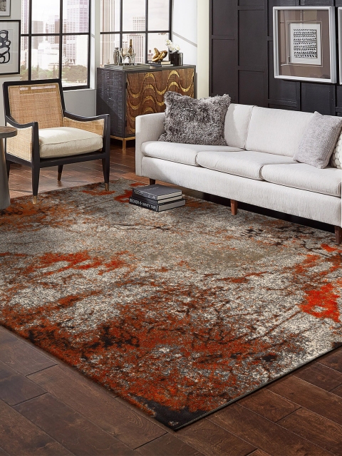 

DDecor Red & Orange Abstract Printed Carpet