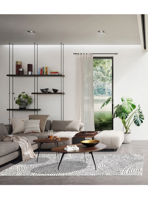 

DDecor White & Black Abstract Printed Carpet