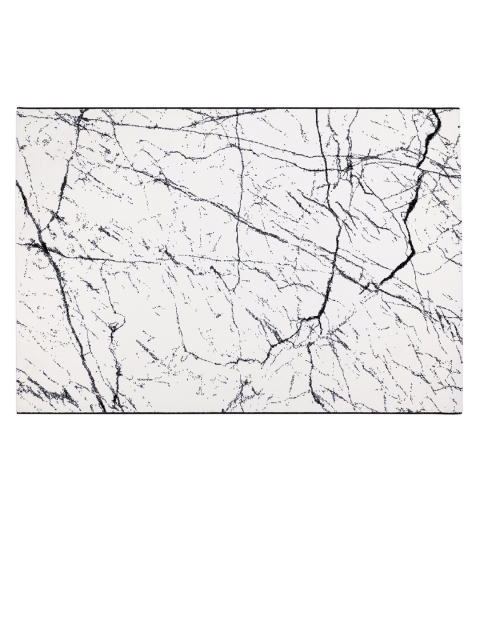 

DDecor White & Black Abstract Printed Carpet