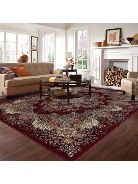 

DDecor Multicoloured Ethnic Motifs Printed Carpet, Multi