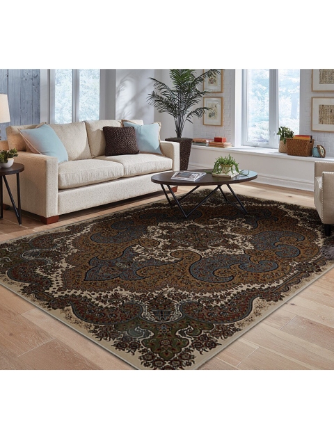 

DDecor Brown Ethnic Motifs Printed Carpets