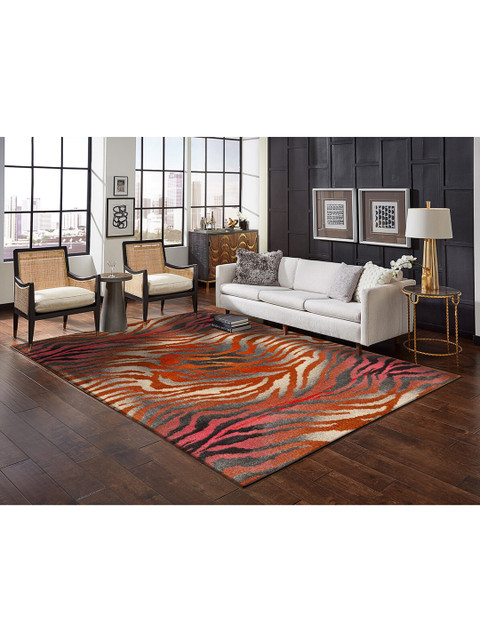 

DDecor Orange Abstract Printed Carpet