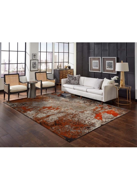 

DDecor Orange Abstract Printed Carpets