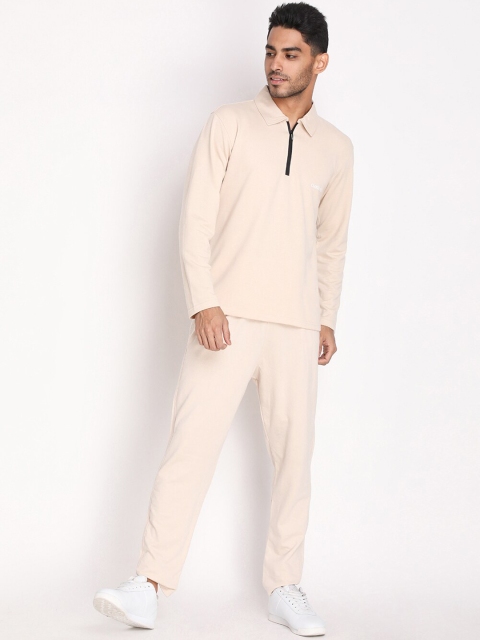 

Chkokko Men Beige Solid Co-ord Sets