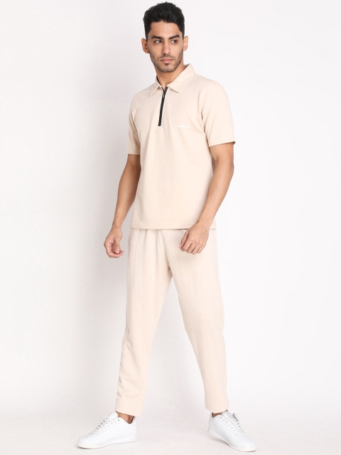 

Chkokko Men Beige Casual Co-Ord Sets