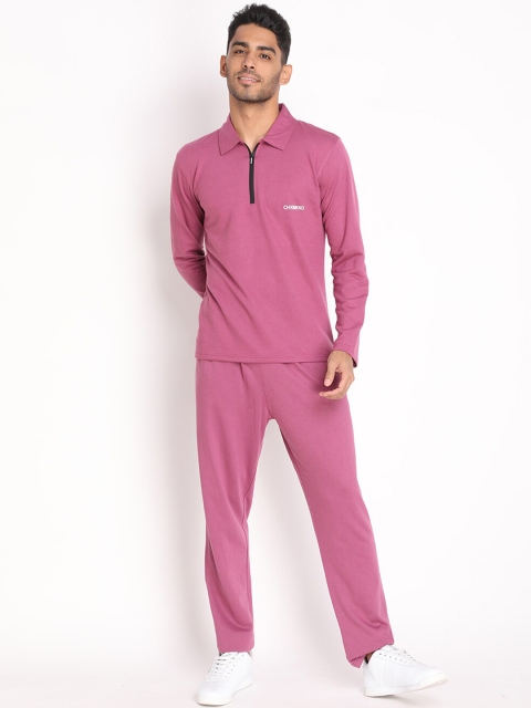 

Chkokko Men Pink Solid Co-ords
