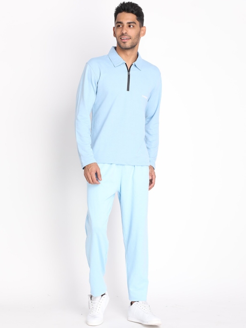 

Chkokko Blue Solid T-Shirt & Trousers Co-ords