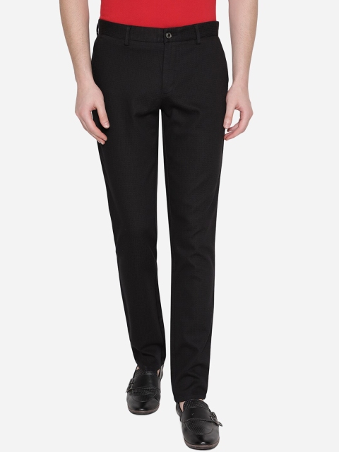 

JADE BLUE Men Black Slim Fit Trousers